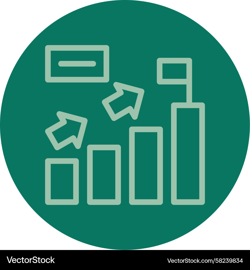 Multi-Color Line Icon - Target Vector Image