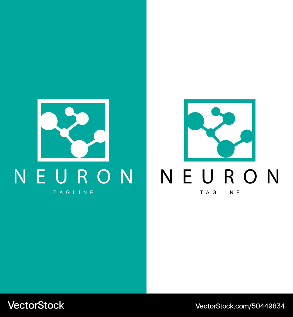 Neuron logo cel dna network and particle Vector Image