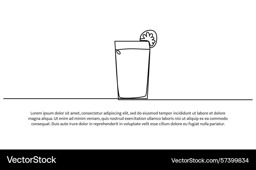 One line of juice abstract minimal continuous Vector Image
