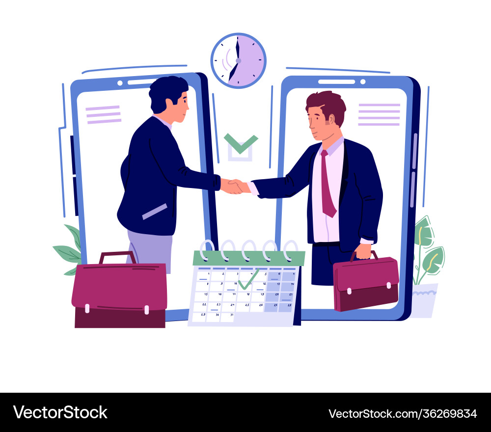 Online Meeting Registration Royalty Free Vector Image