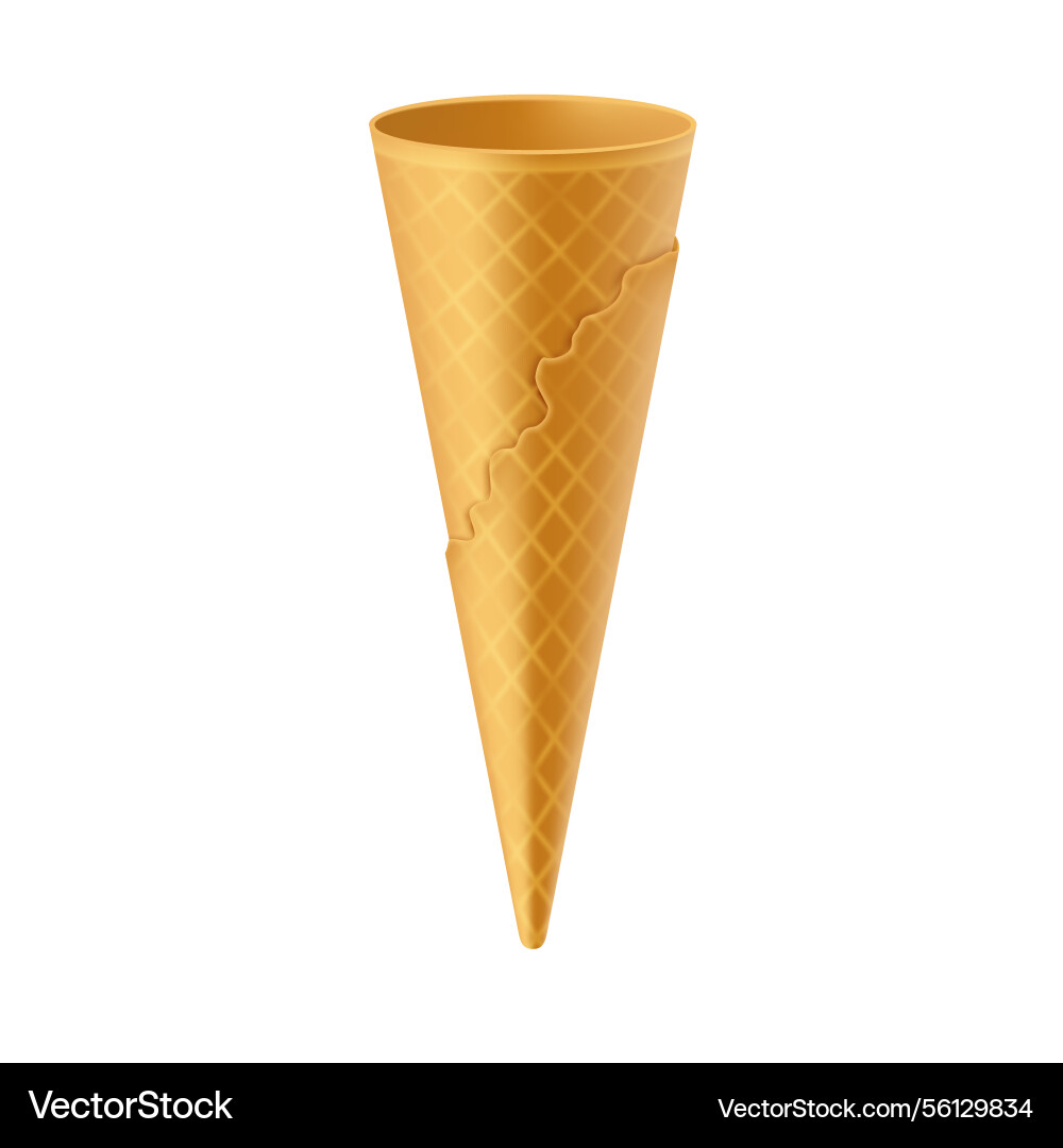 Realistic depiction of an empty waffle cone Realistic depiction of an empty waffle cone vector image