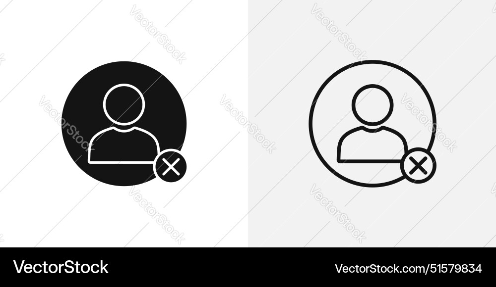 Remove user icon set Remove user icon set Vector Image