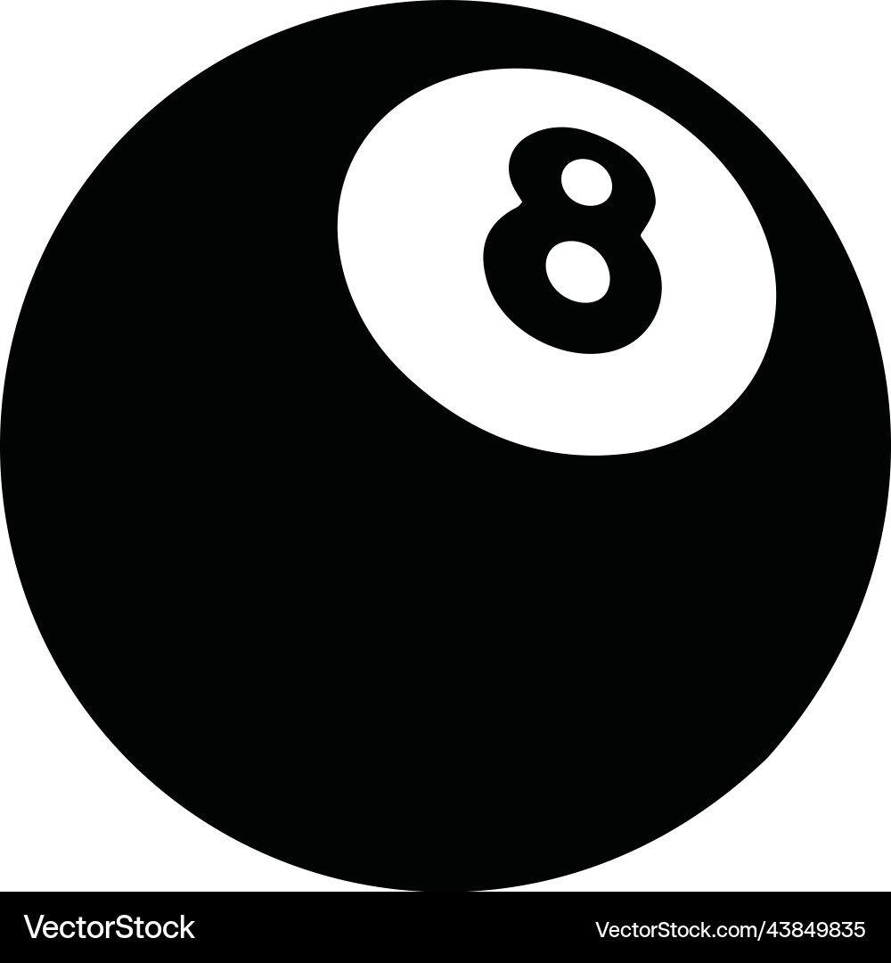 8 ball billiards pool cue black snooker vector image