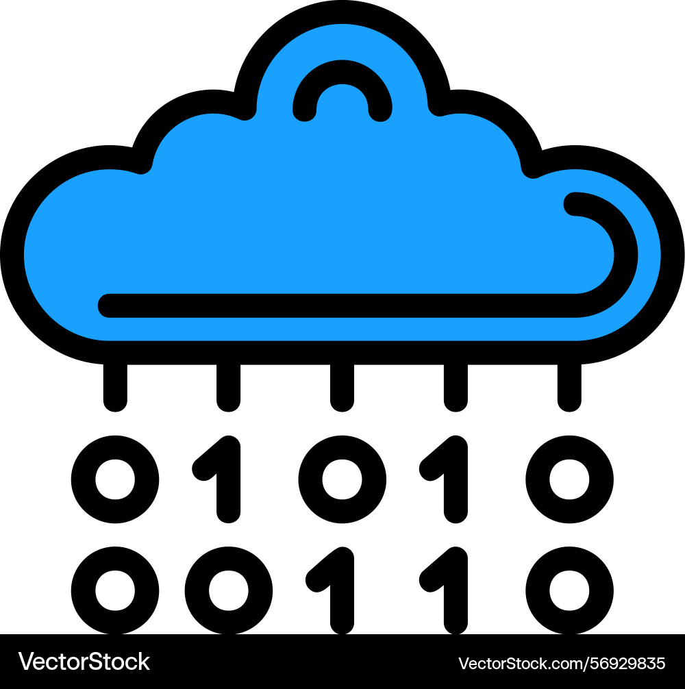 Binary code line filled style icon design vector image