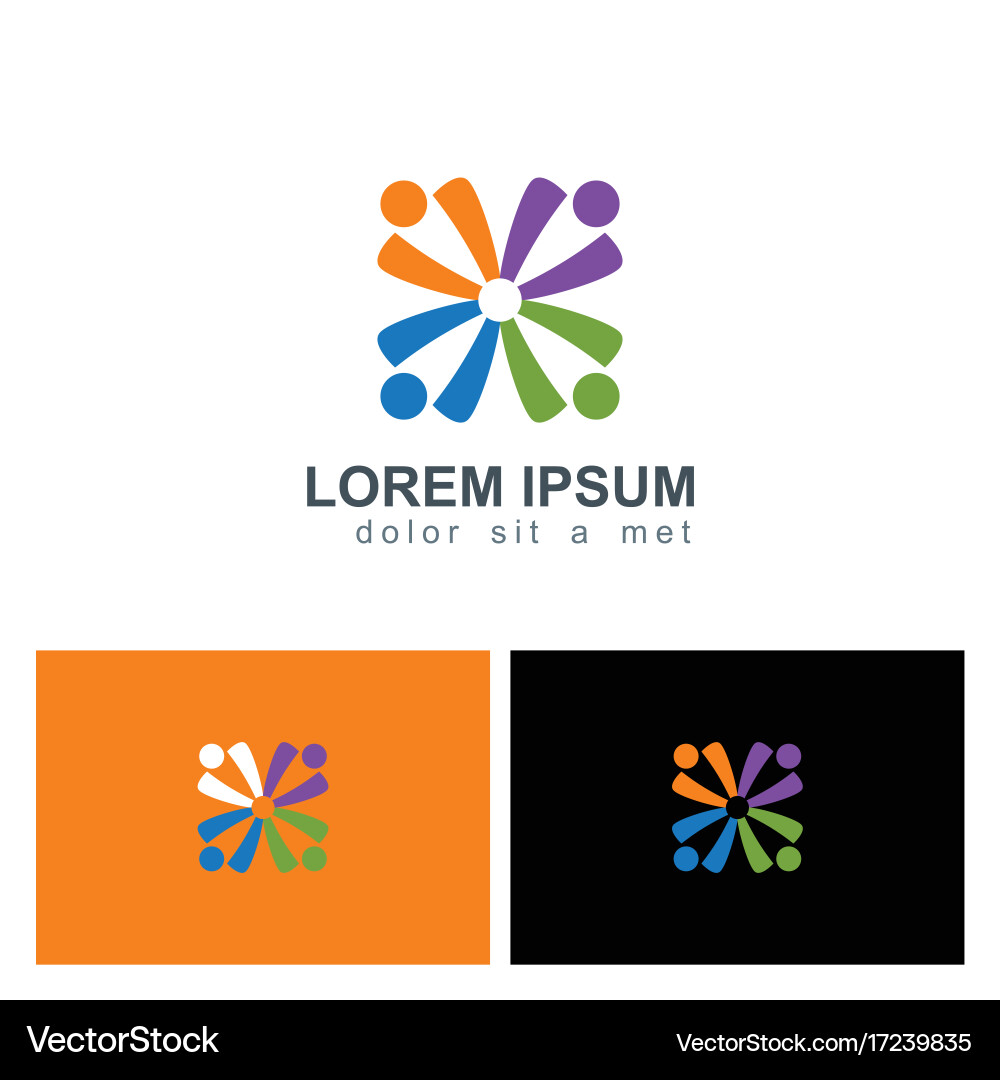 Diverse People Group Logo Vector Image