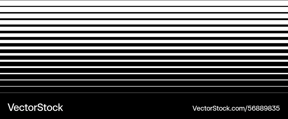 Horizontal black line halftone design for pattern vector image