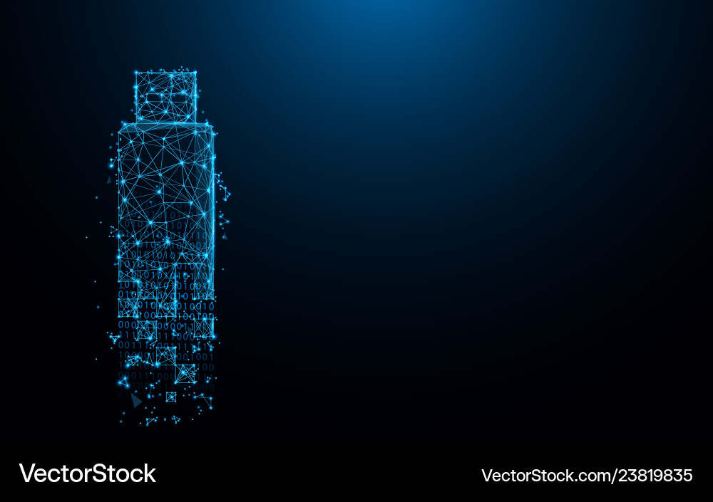 Particle USB Drive Icon vector image