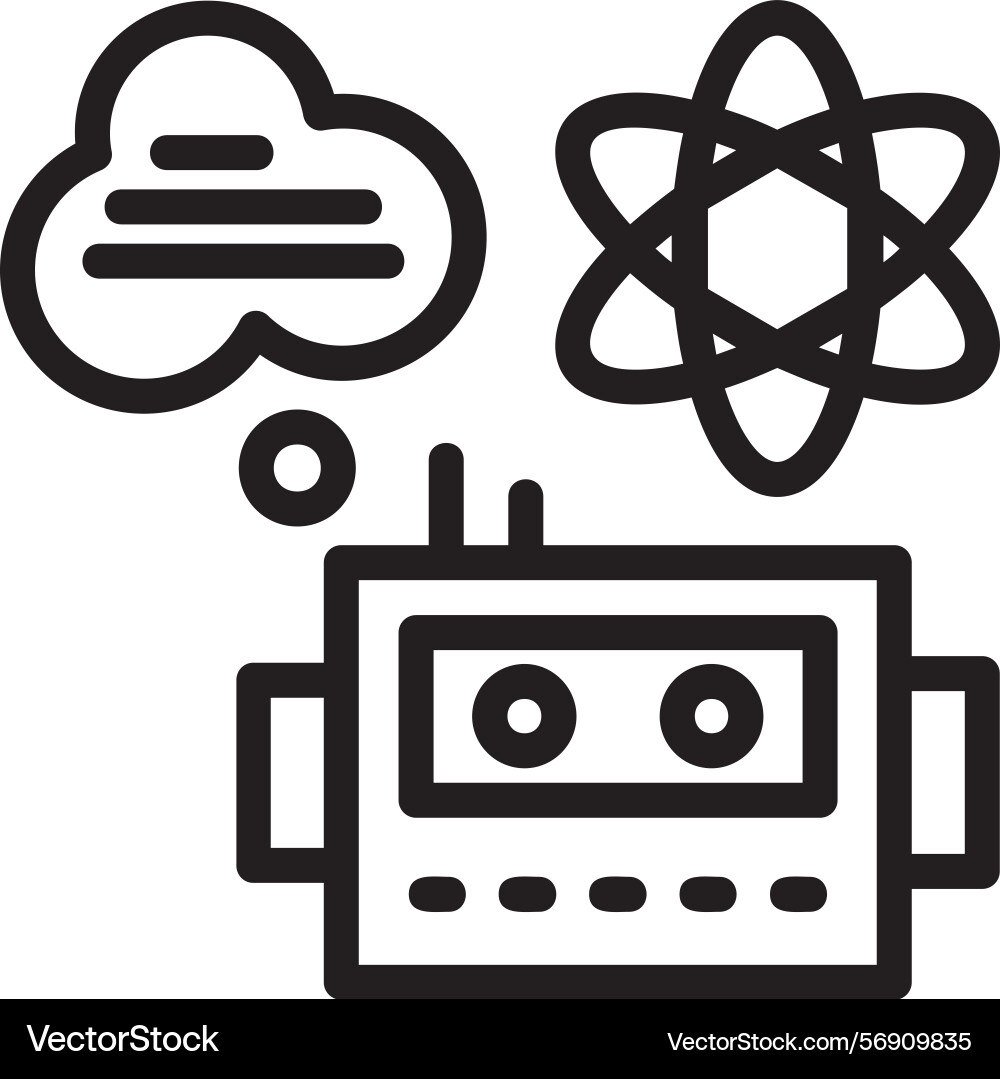 Quantum machine learning linear style icon design Vector Image