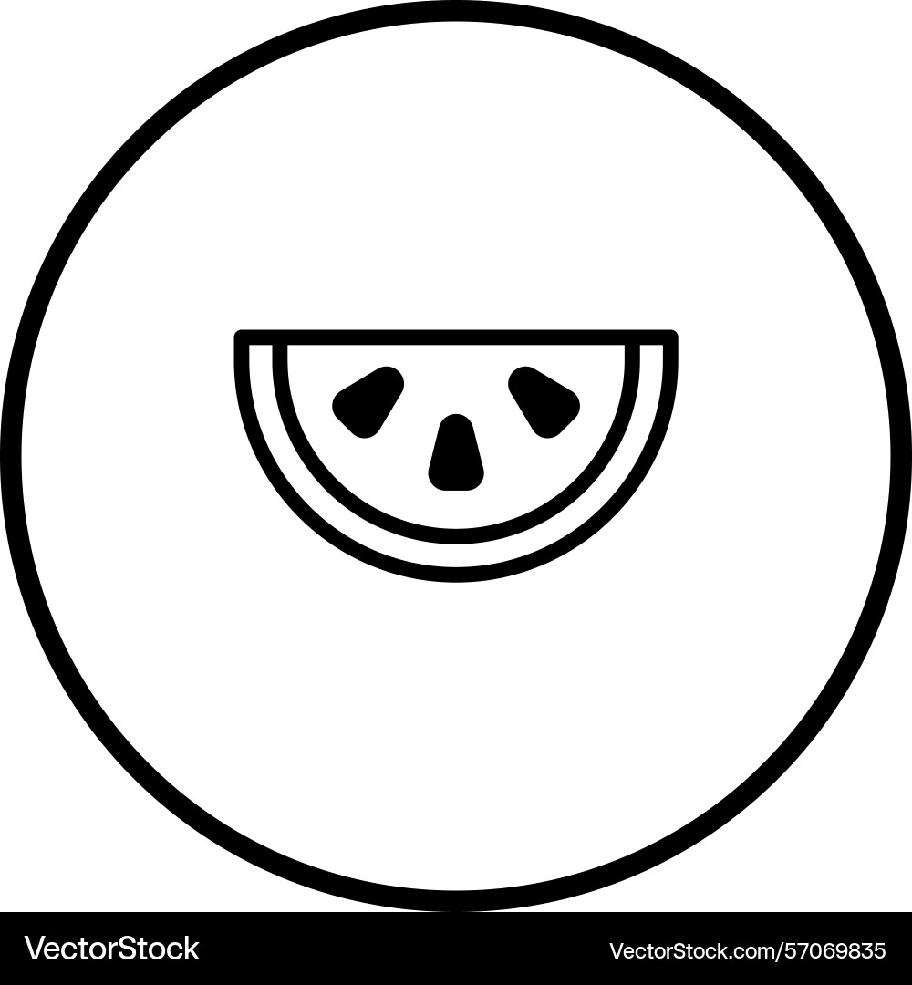 Simple watermelon slice icon within a circle Vector Image