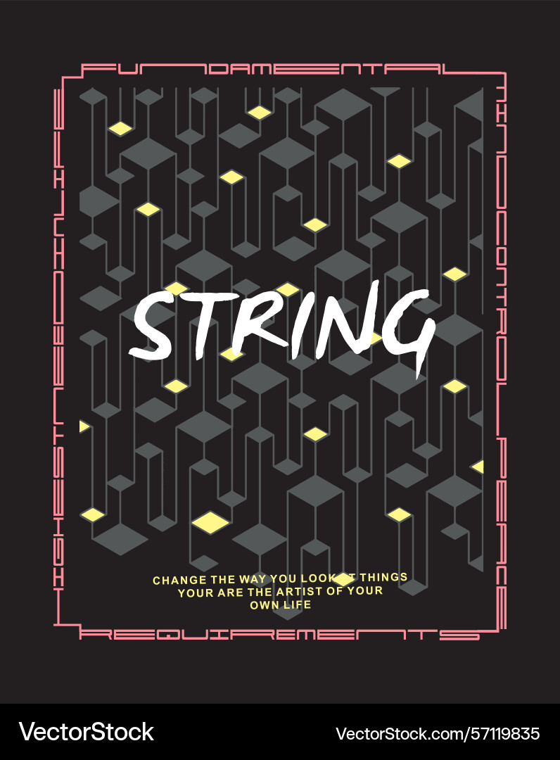 String typo design with background texture vector image