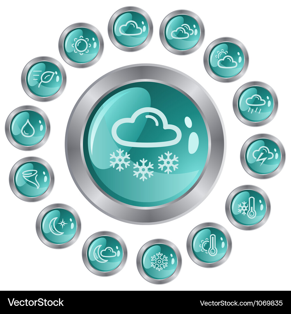Weather buttons Vector Image