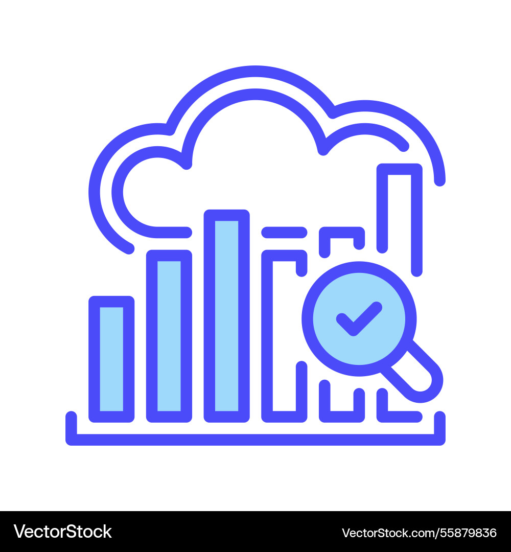 Cloud data analysis line icon linear style sign Vector Image