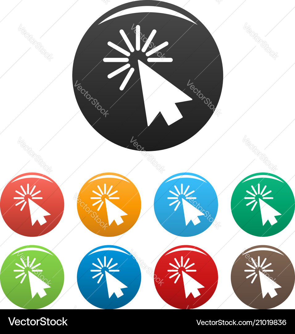 Cursor interface element icons set color Cursor interface element icons set color vector image