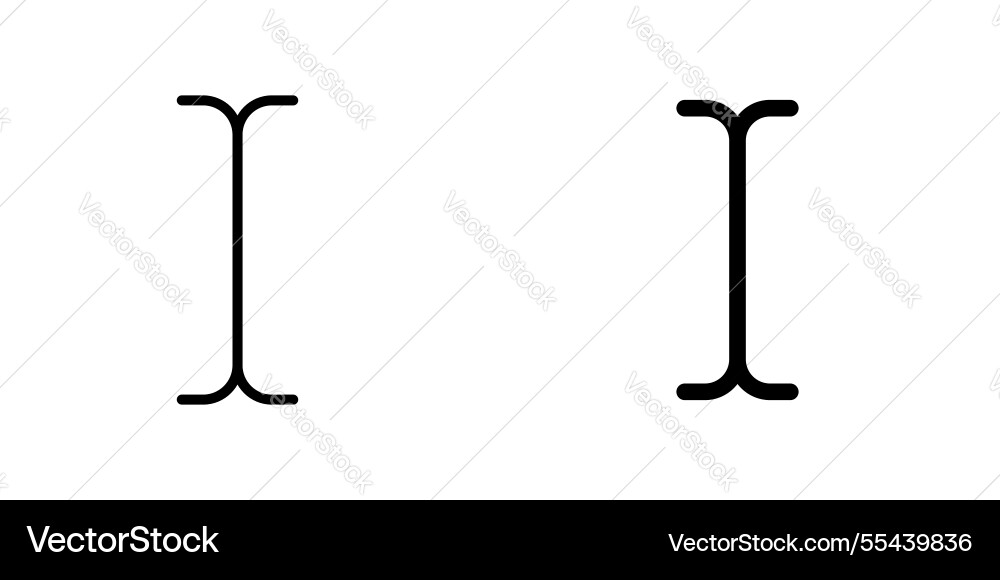 Cursor text icons stroke line and black solid Cursor text icons stroke line and black solid vector image
