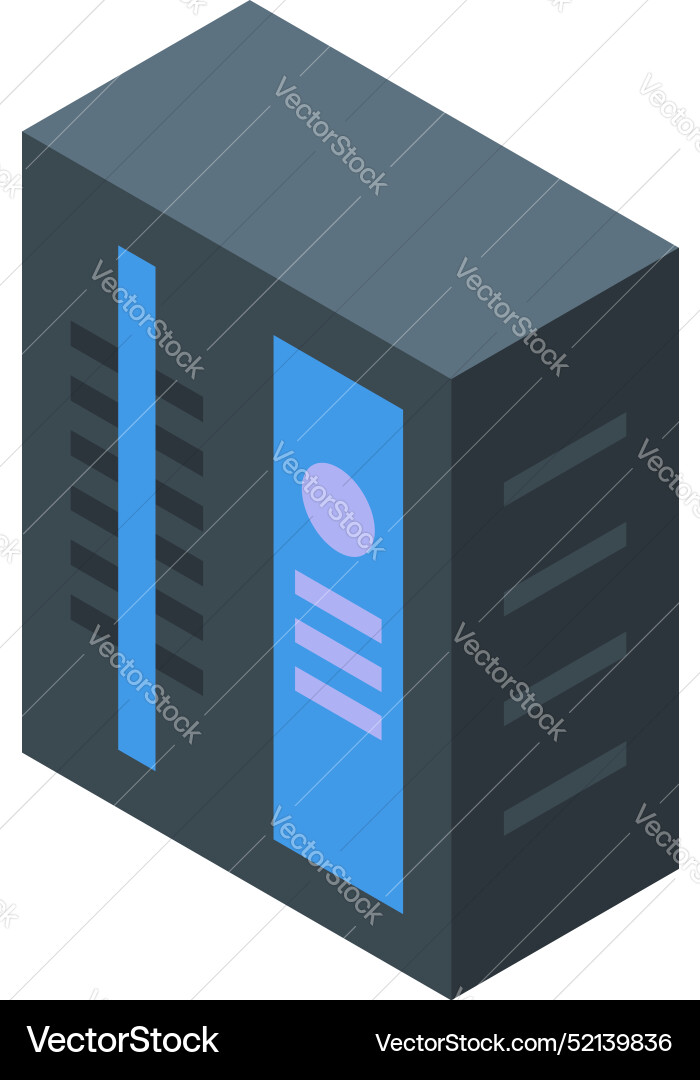 Data center server providing cloud computing Data center server providing cloud computing vector image
