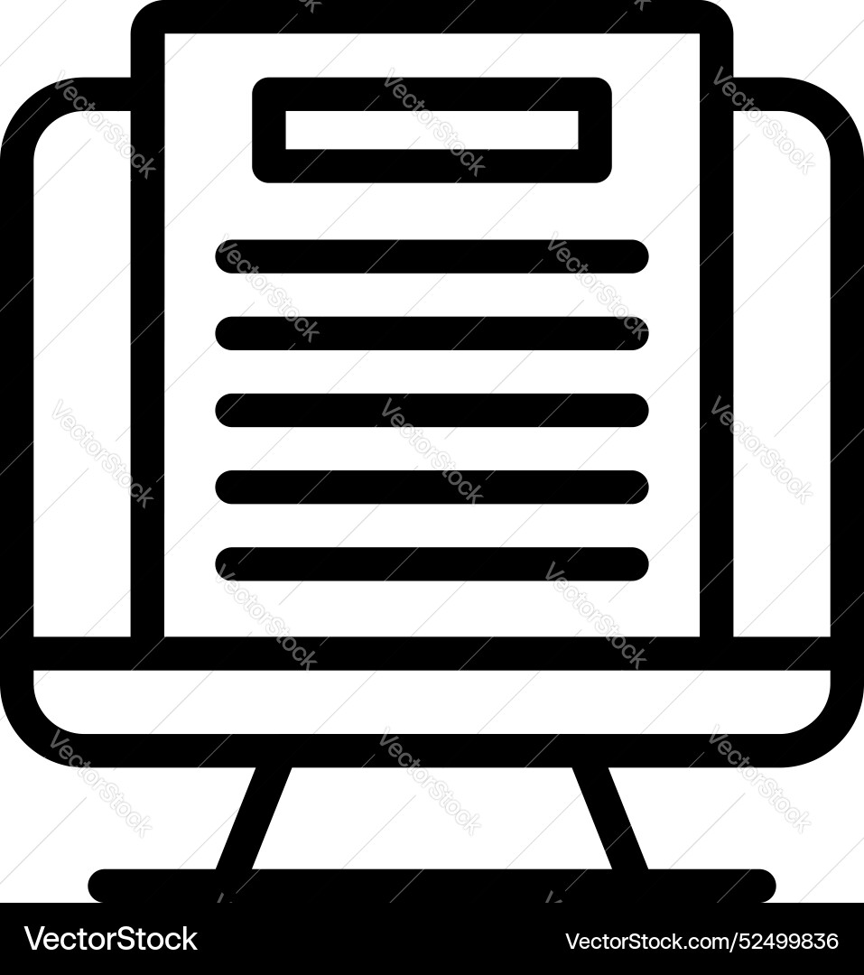 Desktop computer displaying digital document Desktop computer displaying digital document vector image