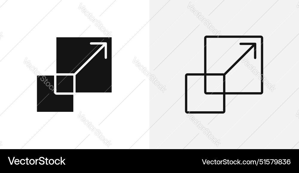 Resize icon icon set Royalty Free Vector Image