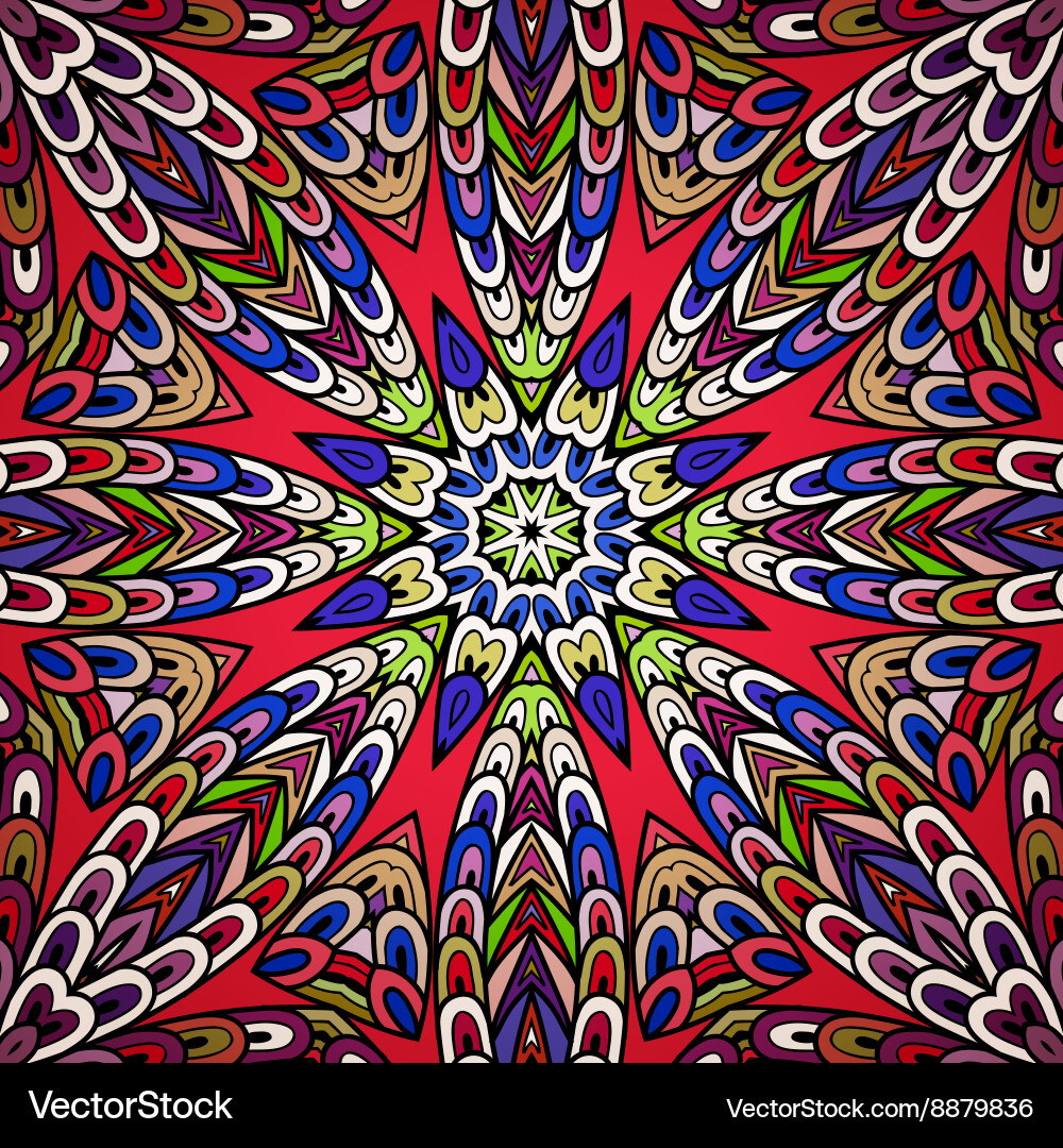 Seamless pattern with colorful circle ornament vector image