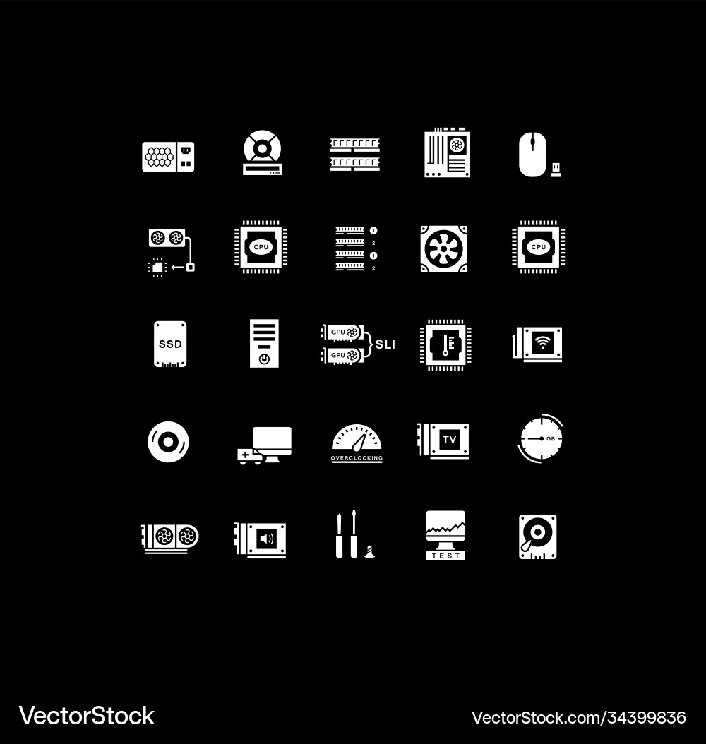 Set simple icons computer upgrading Set simple icons computer upgrading vector image