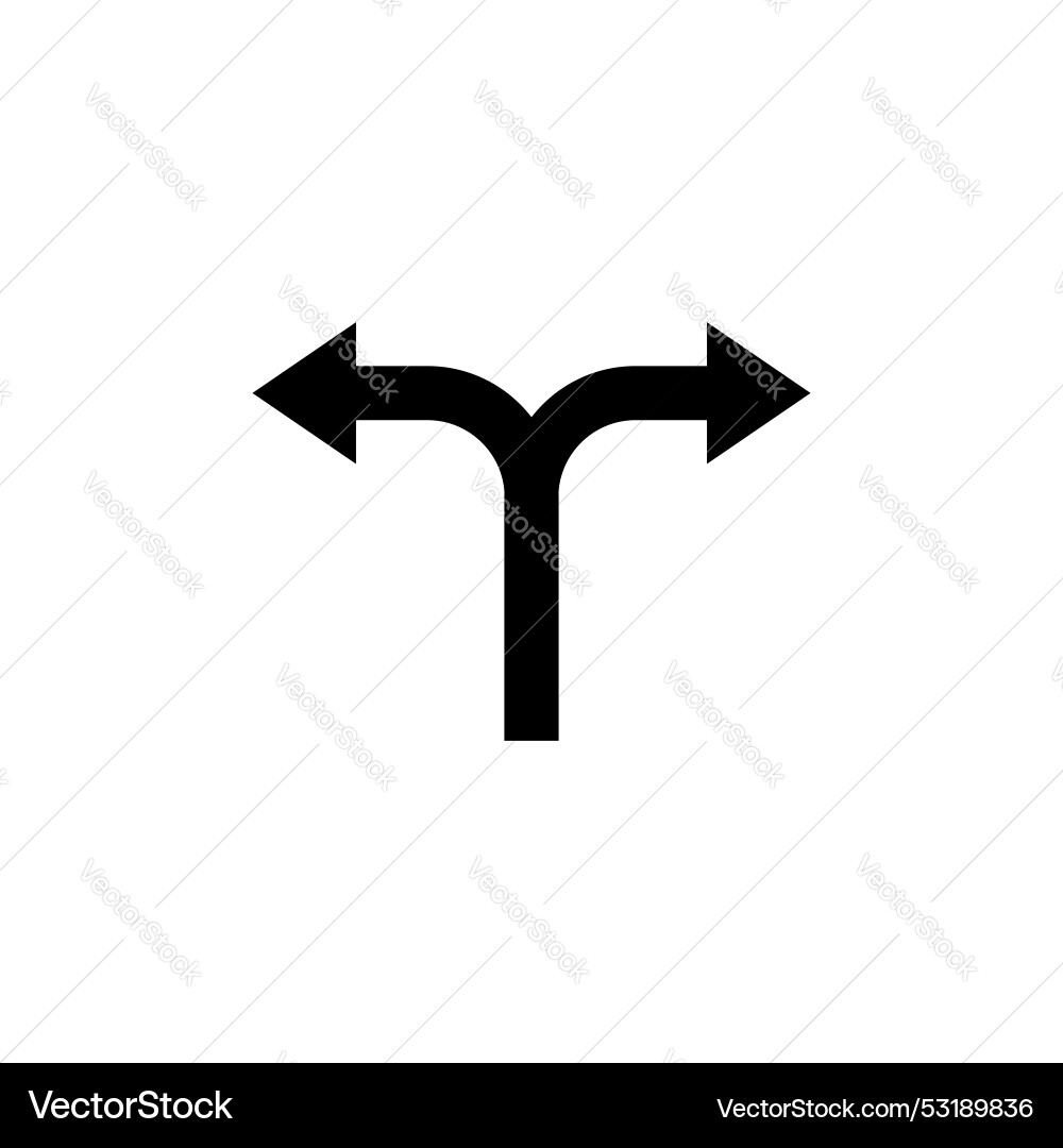 Split Icon - Fork in Two Directions Vector Image