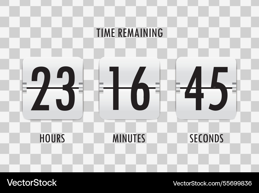Time remaining count down flip board Vector Image