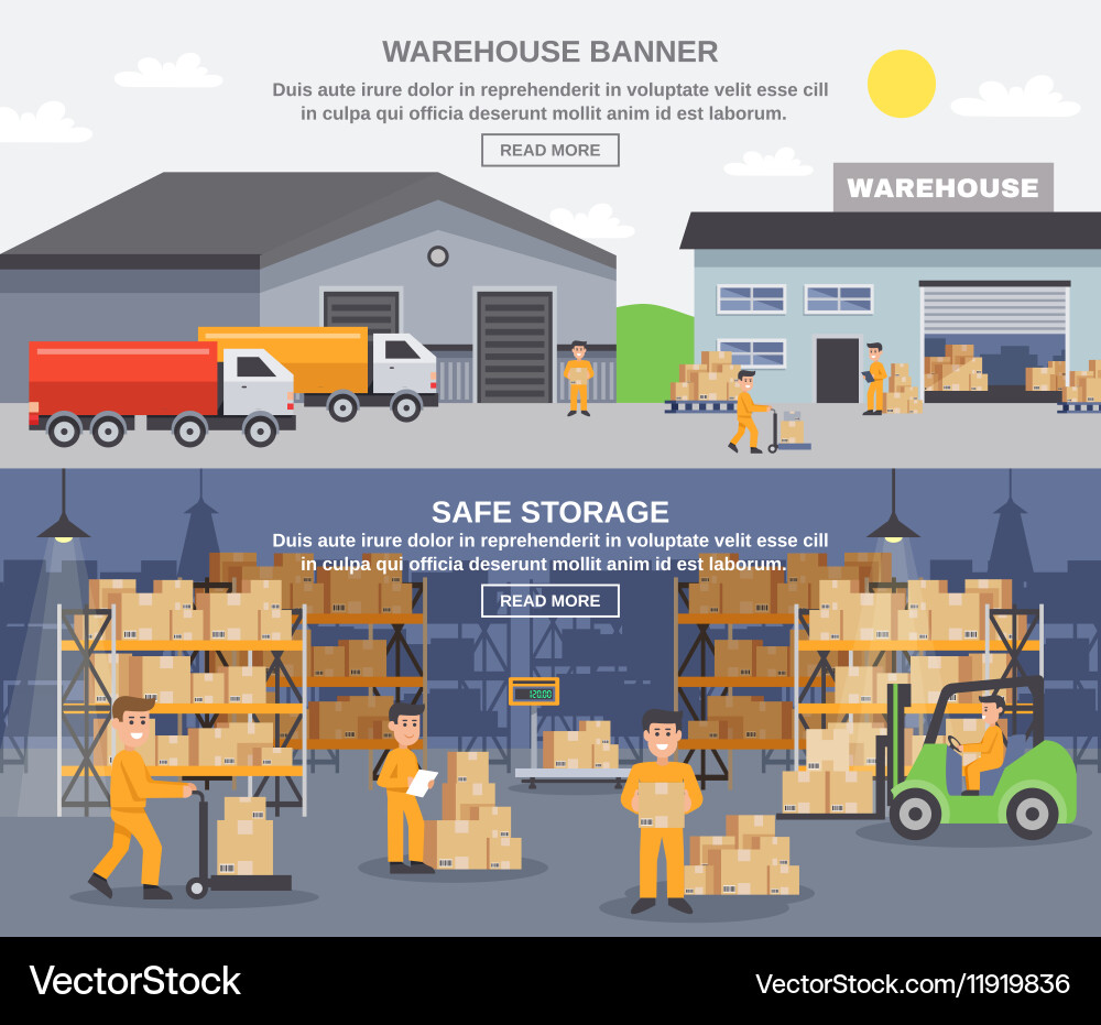 Warehouse Loading and Unloading vector image