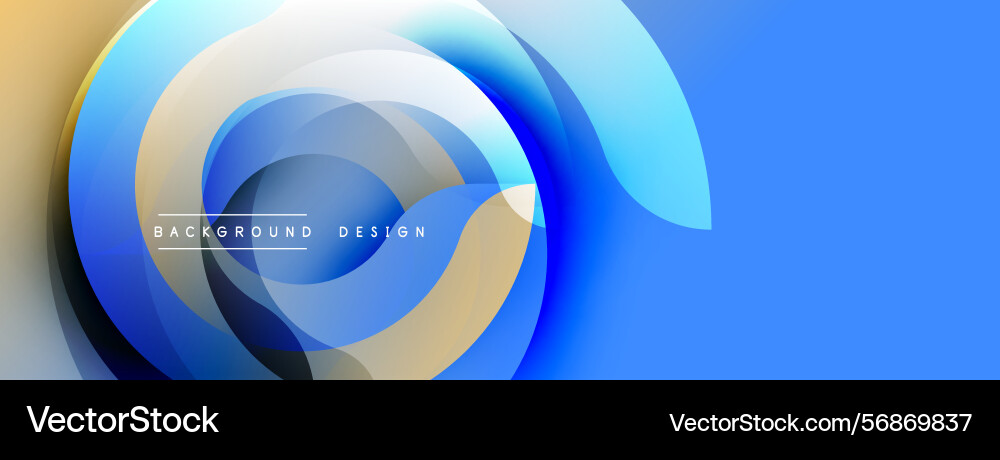 Abstract blue design features concentric circles Vector Image