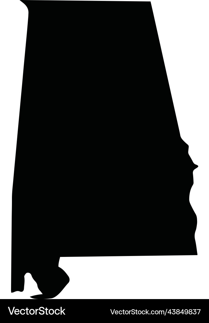 Alabama usa us state outline silhouette map Alabama usa us state outline silhouette map vector image