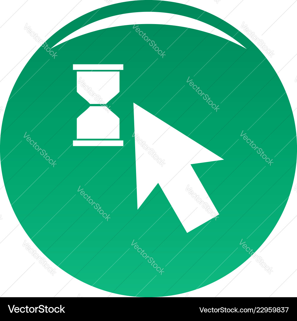 Cursor wait icon green Cursor wait icon green vector image