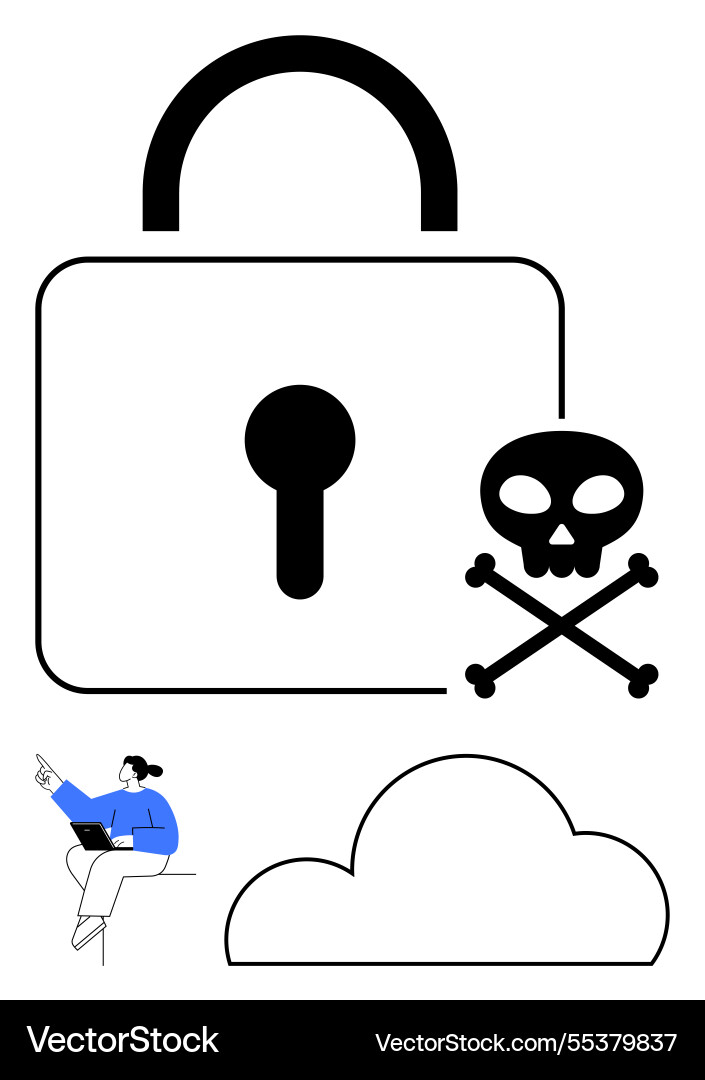 Data security concept with lock person using Data security concept with lock person using vector image