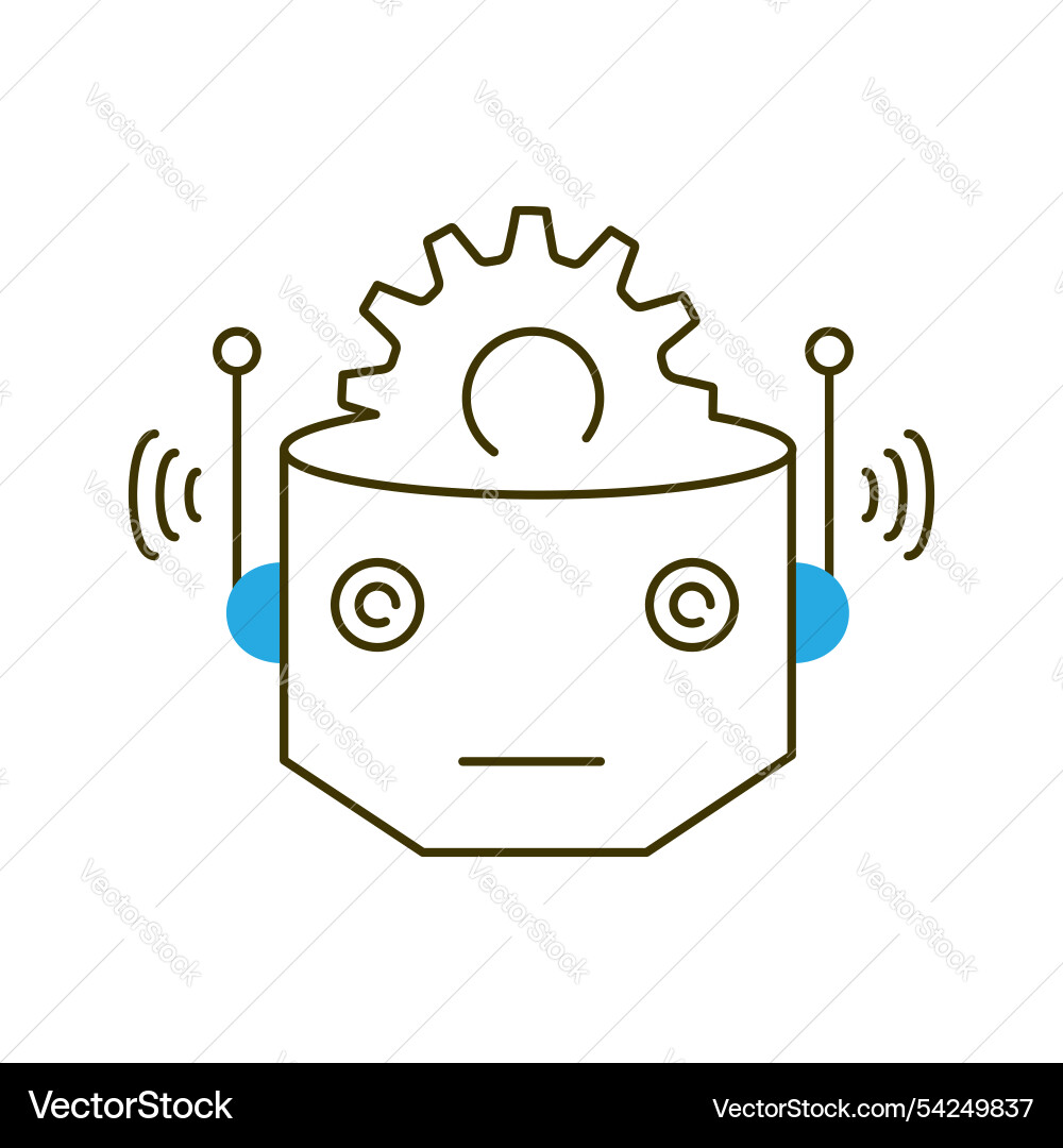 Humanoid ai robot avatar for automation icon Vector Image