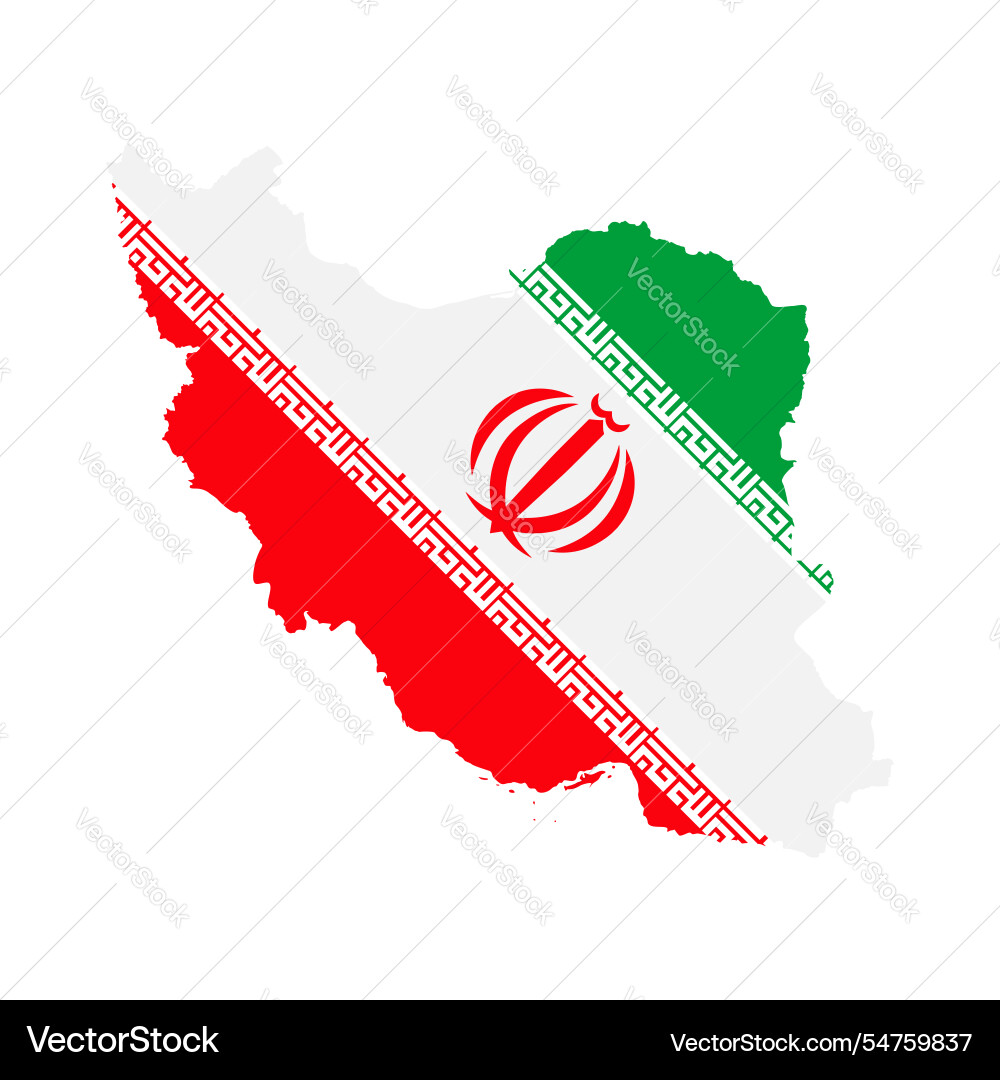Iran map in flag design art Vector Image