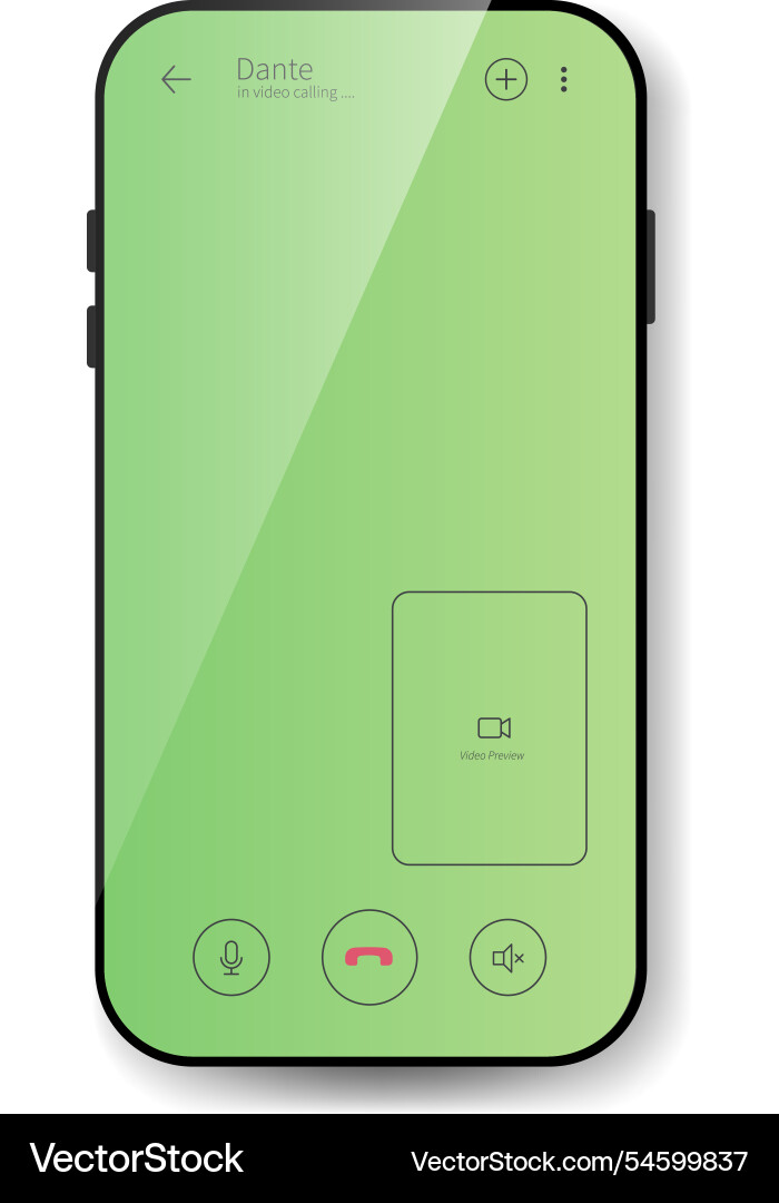 Minimalist video call app interface design vector image
