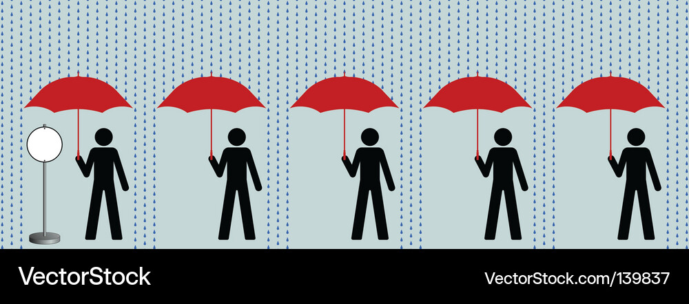 Queue in rain Vector Image