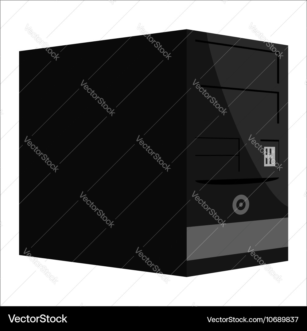 System unit of a computer icon monochrome style Vector Image