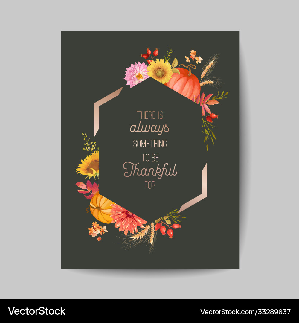 Thanksgiving day greeting invitation card flyer vector image