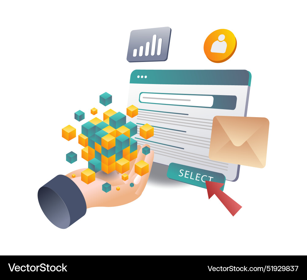 Understanding blockchain business flat isometric Understanding blockchain business flat isometric vector image