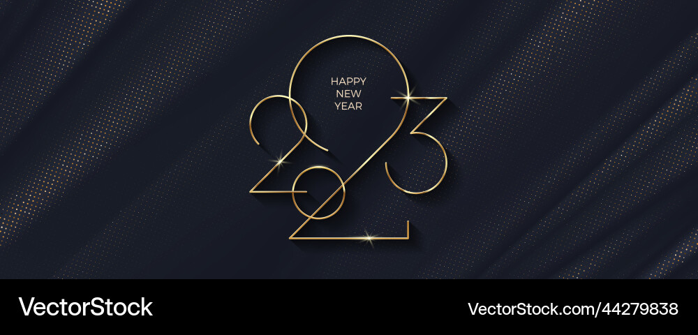 2023 new year logo on black background 2023 new year logo on black background vector image