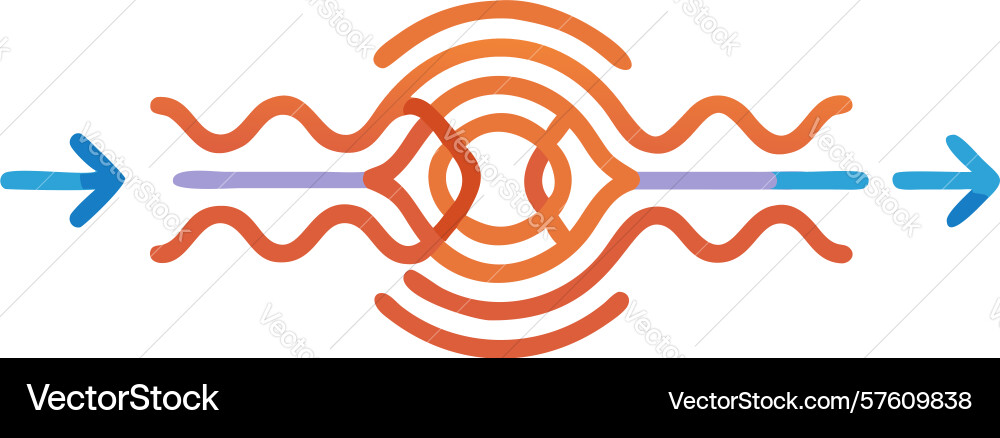 Abstract flowing waves with arrows dynamic vector image
