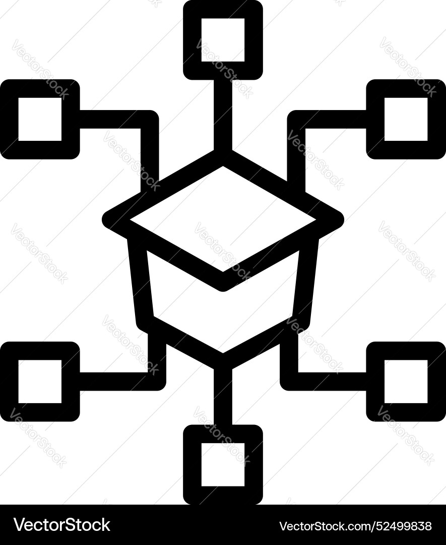 Blockchain network connecting blocks with lines Blockchain network connecting blocks with lines Vector Image