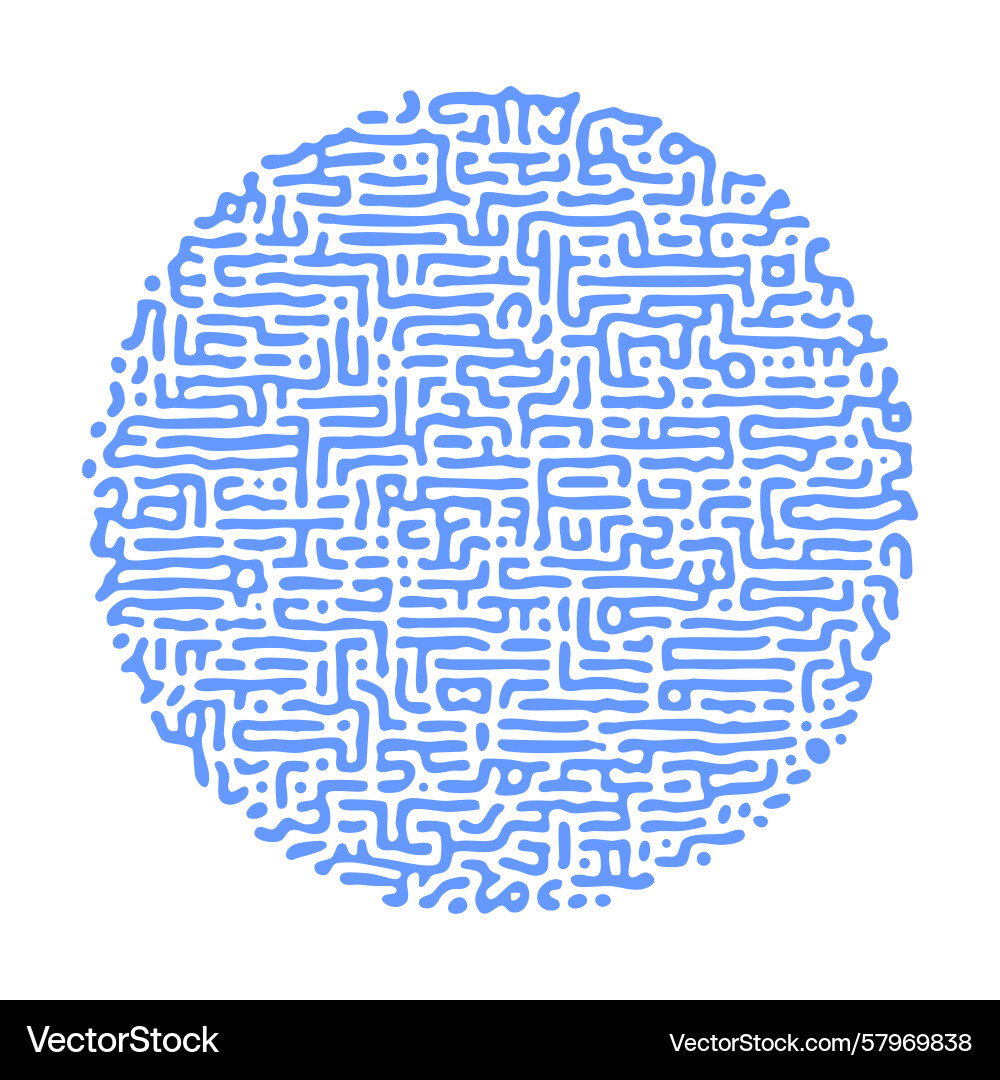 Blue turing lines pattern circle Vector Image