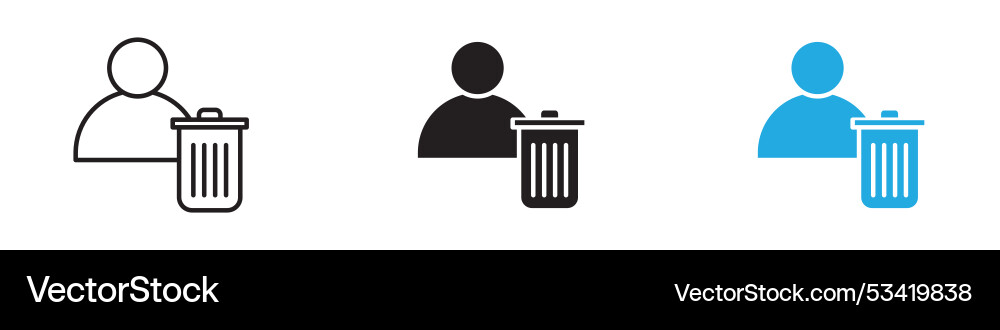 Delete user icon thin line Vector Image