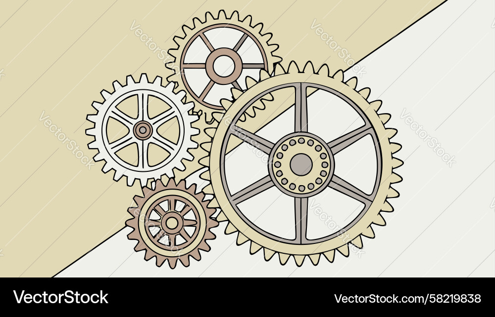 Dynamic Gears and Cogs Vector Image