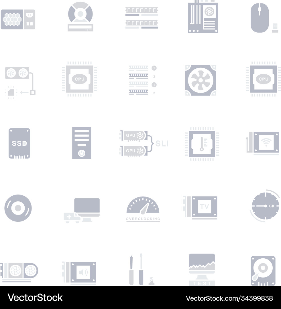 Einfache Icons Computer-Upgrading einstellen Einfache Icons Computer-Upgrading einstellen vektorbild