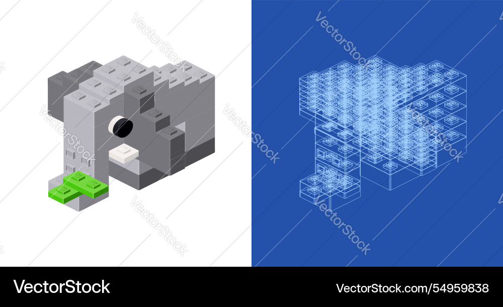 Elephant blueprint project idea and implementation Elephant blueprint project idea and implementation vector image