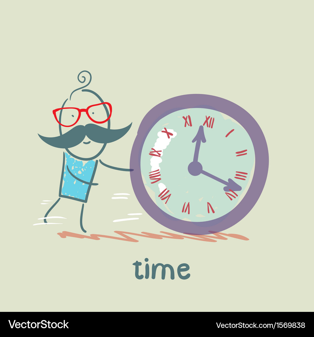 Man controls the time Vector Image