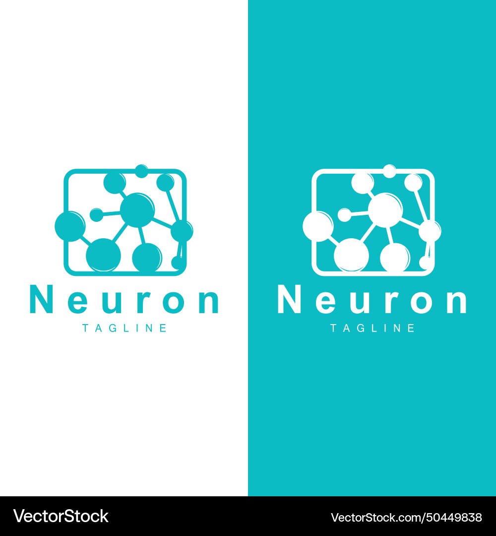 Neuron logo cel dna network and particle Vector Image