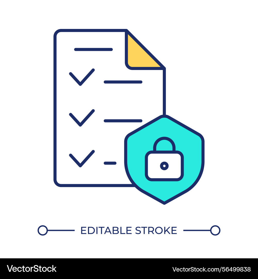 Restricted access to file line color icon Restricted access to file line color icon vector image