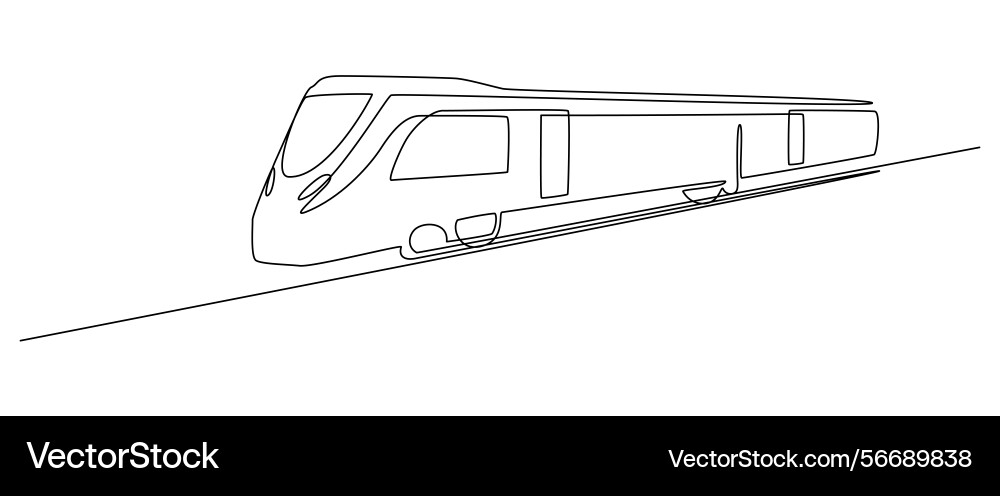 Train and railway station in one continuous line Train and railway station in one continuous line vector image