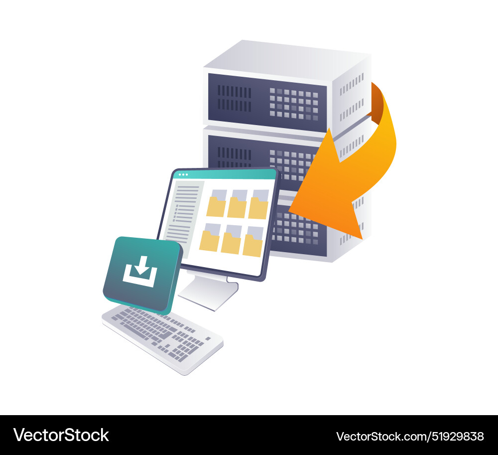 Understanding data upload and download processes Vector Image